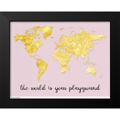 The World is Yours Black Modern Wood Framed Art Print by Lewis, Sheldon