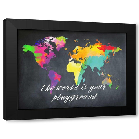 The World is Yours Black Modern Wood Framed Art Print by Lewis, Sheldon