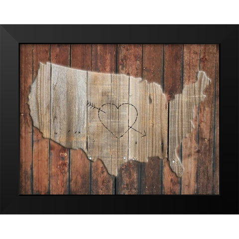 Heart And Home Black Modern Wood Framed Art Print by Lewis, Sheldon