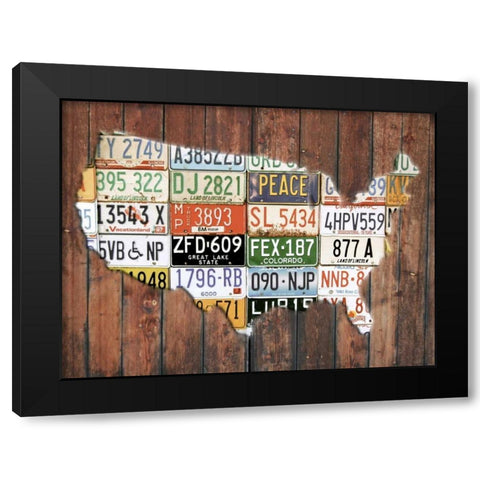 American Freeway Black Modern Wood Framed Art Print by Lewis, Sheldon