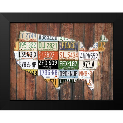 American Freeway Black Modern Wood Framed Art Print by Lewis, Sheldon