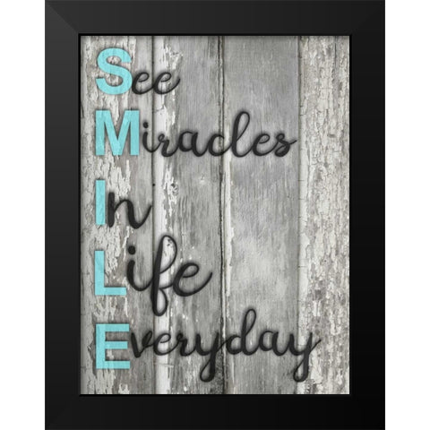 Smile Black Modern Wood Framed Art Print by Lewis, Sheldon