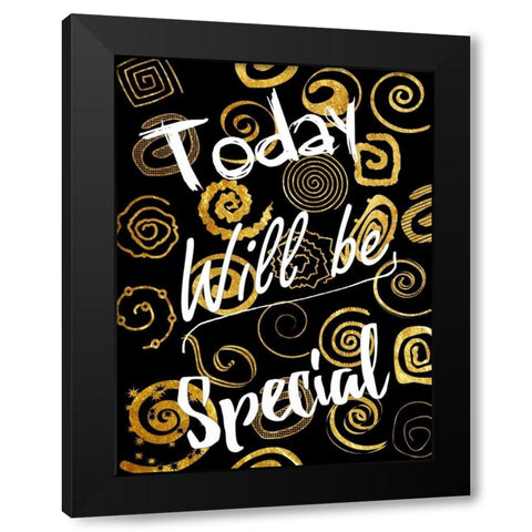 Today Is Golden Black Modern Wood Framed Art Print by Lewis, Sheldon