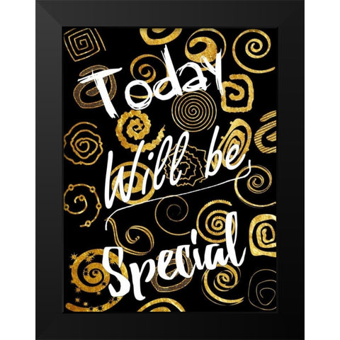 Today Is Golden Black Modern Wood Framed Art Print by Lewis, Sheldon