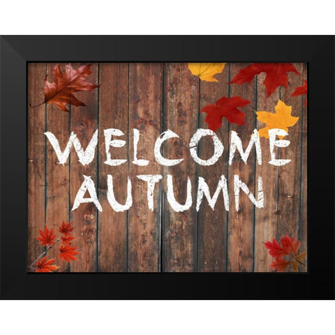 Welcome Autumn Black Modern Wood Framed Art Print by Lewis, Sheldon