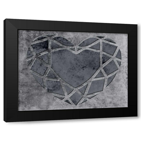 Transitional Geo Heart Black Modern Wood Framed Art Print by Lewis, Sheldon