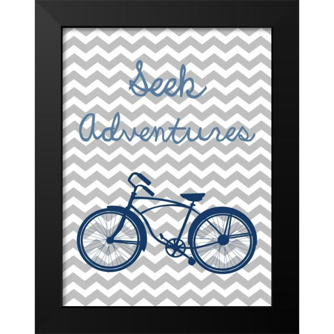 Seek Adventures Black Modern Wood Framed Art Print by Lewis, Sheldon