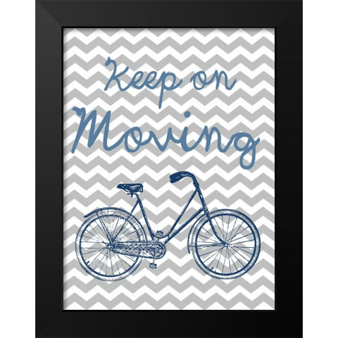 Keep On Moving Black Modern Wood Framed Art Print by Lewis, Sheldon