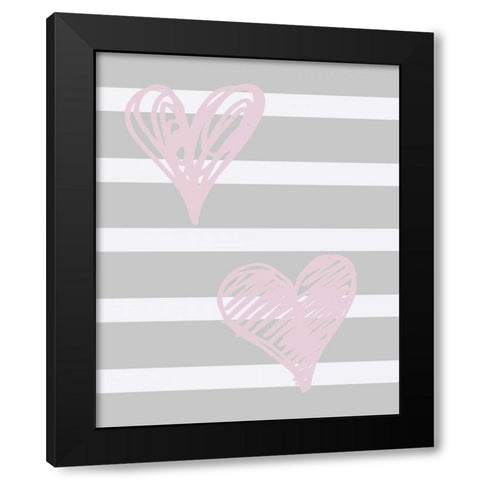 Warm Hearts Black Modern Wood Framed Art Print by Lewis, Sheldon