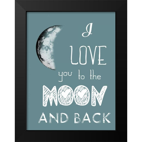 All The Way To The Moon Black Modern Wood Framed Art Print by Lewis, Sheldon