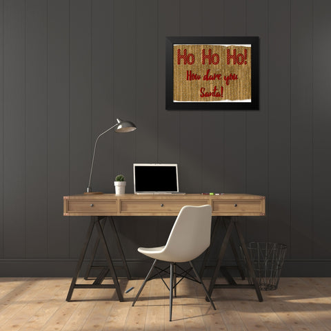 How Dare You Santa Black Modern Wood Framed Art Print by Lewis, Sheldon