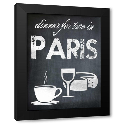 Dinner For Two Black Modern Wood Framed Art Print by Lewis, Sheldon