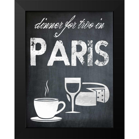 Dinner For Two Black Modern Wood Framed Art Print by Lewis, Sheldon