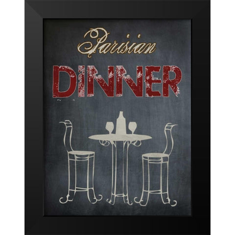 Parisian Dinner Cream Black Modern Wood Framed Art Print by Lewis, Sheldon