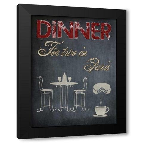 Parisian Dinner Black Modern Wood Framed Art Print by Lewis, Sheldon
