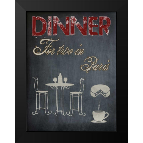 Parisian Dinner Black Modern Wood Framed Art Print by Lewis, Sheldon