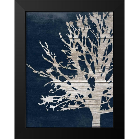 Contemporary Garden Indigo Black Modern Wood Framed Art Print by Lewis, Sheldon