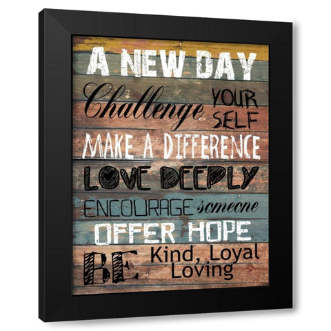 Words To Live By Black Modern Wood Framed Art Print with Double Matting by Lewis, Sheldon