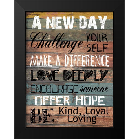 Words To Live By Black Modern Wood Framed Art Print by Lewis, Sheldon