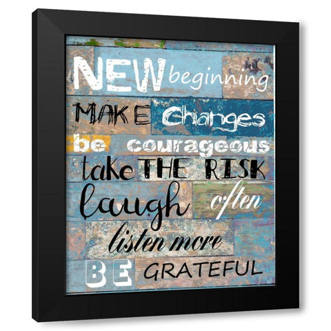Words To Live By 2 Black Modern Wood Framed Art Print by Lewis, Sheldon