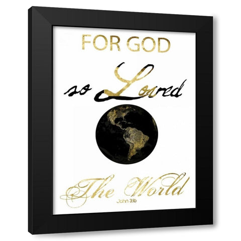 John 3-16 Black Modern Wood Framed Art Print with Double Matting by Lewis, Sheldon