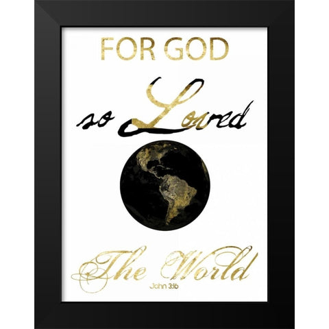 John 3-16 Black Modern Wood Framed Art Print by Lewis, Sheldon