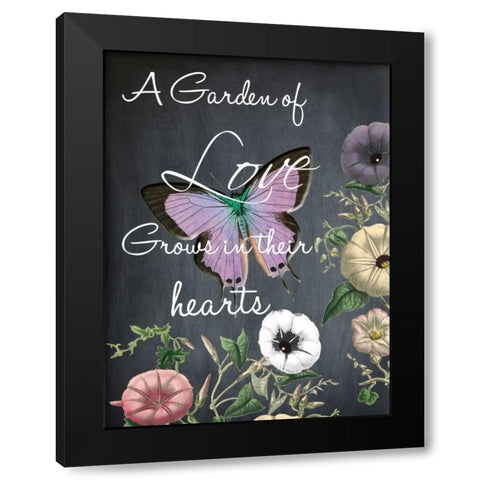 A Garden Of Love Black Modern Wood Framed Art Print with Double Matting by Lewis, Sheldon