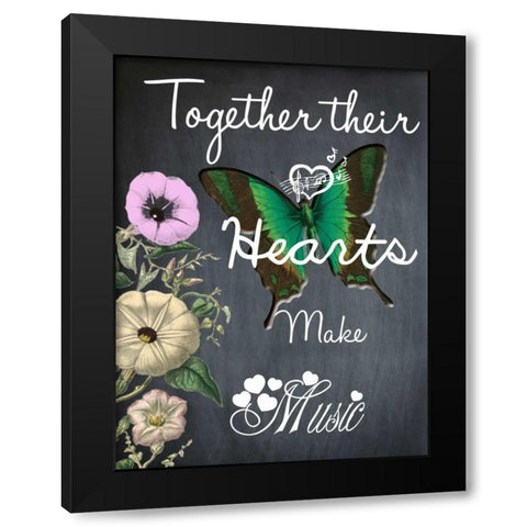 Music From The Heart Black Modern Wood Framed Art Print with Double Matting by Lewis, Sheldon
