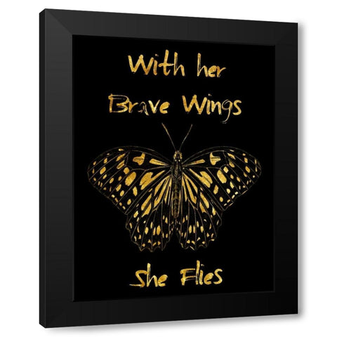 Brave Wings Black Modern Wood Framed Art Print with Double Matting by Lewis, Sheldon
