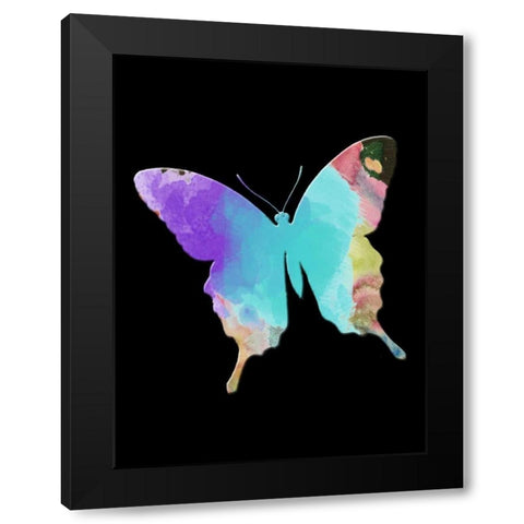 Butterfly Watercolor Black Modern Wood Framed Art Print with Double Matting by Lewis, Sheldon