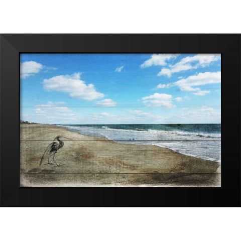 Tranquil Walk By The Ocean Black Modern Wood Framed Art Print by Lewis, Sheldon