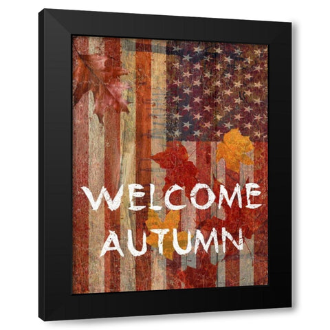 Fall Time USA Black Modern Wood Framed Art Print by Lewis, Sheldon