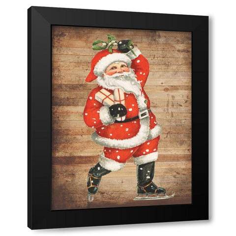 Santa Baby Black Modern Wood Framed Art Print by Lewis, Sheldon