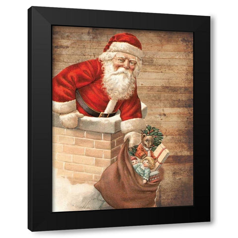 Hurry Down The Chimney Black Modern Wood Framed Art Print with Double Matting by Lewis, Sheldon