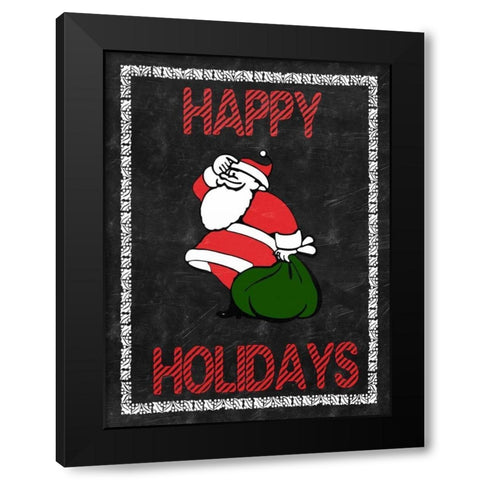 Happy Holidays Black Modern Wood Framed Art Print by Lewis, Sheldon