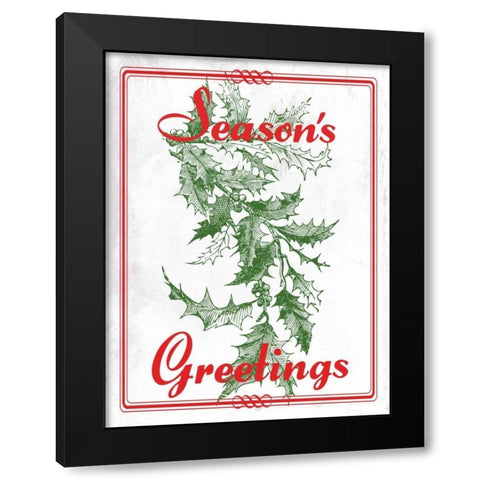 Seasons Greetings Black Modern Wood Framed Art Print by Lewis, Sheldon