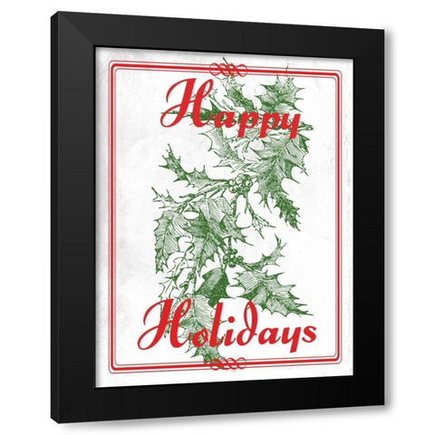 Happy Holidays Black Modern Wood Framed Art Print with Double Matting by Lewis, Sheldon