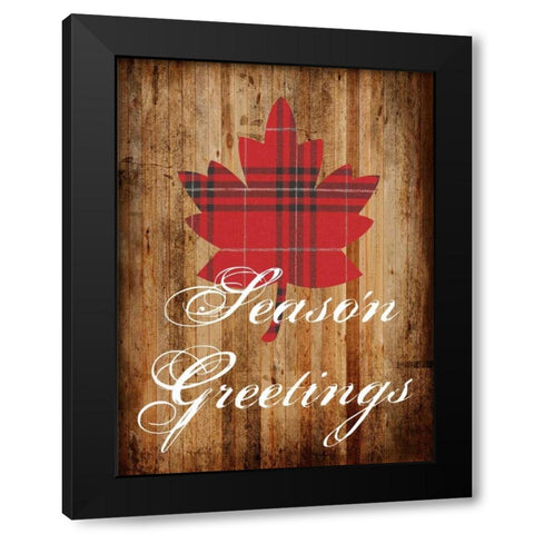 Seasons Greetings Black Modern Wood Framed Art Print by Lewis, Sheldon