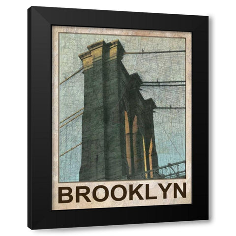Bklyn Time Black Modern Wood Framed Art Print by Lewis, Sheldon