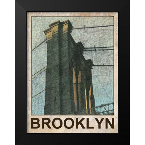 Bklyn Time Black Modern Wood Framed Art Print by Lewis, Sheldon