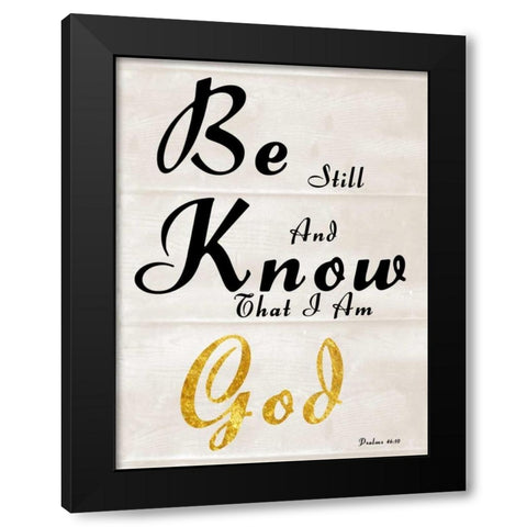 Be Still Black Modern Wood Framed Art Print by Lewis, Sheldon