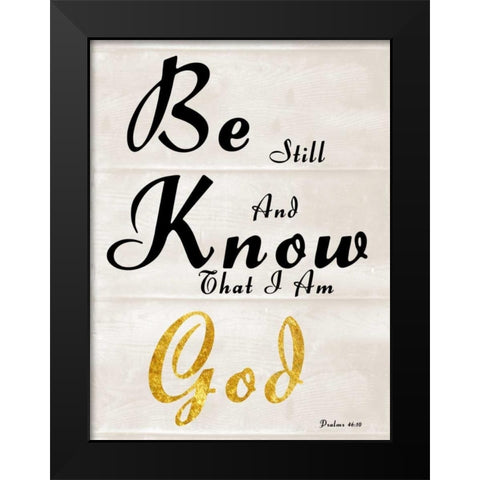 Be Still Black Modern Wood Framed Art Print by Lewis, Sheldon