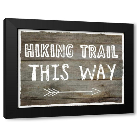 Hiking Trail This Way Black Modern Wood Framed Art Print with Double Matting by Lewis, Sheldon