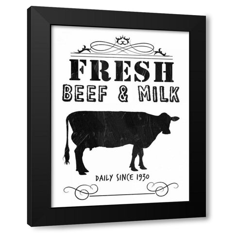 Fresh Beef And Milk Black Modern Wood Framed Art Print with Double Matting by Lewis, Sheldon
