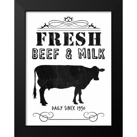 Fresh Beef And Milk Black Modern Wood Framed Art Print by Lewis, Sheldon
