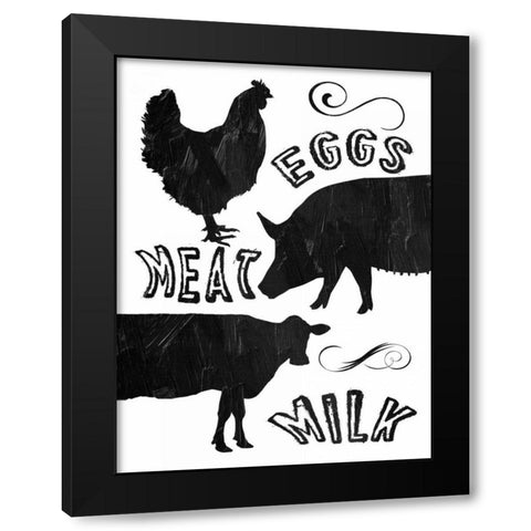 Local Eggs Meat Milk Black Modern Wood Framed Art Print by Lewis, Sheldon