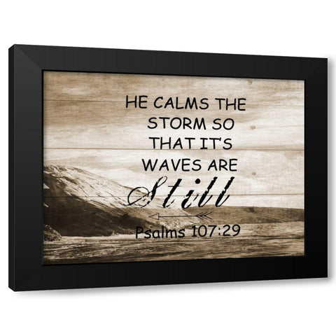 He Calms The Storm Black Modern Wood Framed Art Print with Double Matting by Lewis, Sheldon