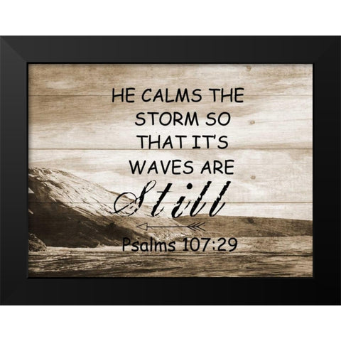 He Calms The Storm Black Modern Wood Framed Art Print by Lewis, Sheldon