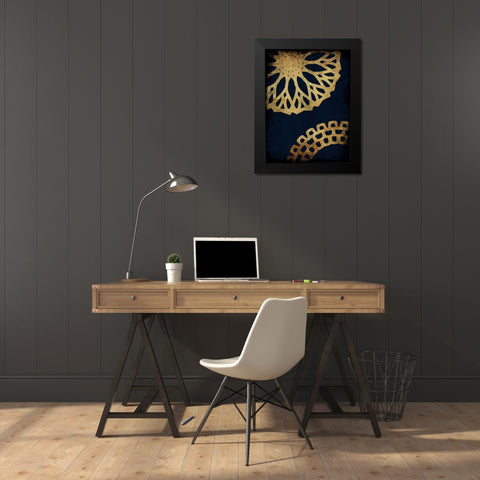 Indi Pattern Black Modern Wood Framed Art Print by Lewis, Sheldon