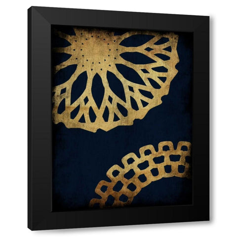 Indi Pattern Black Modern Wood Framed Art Print with Double Matting by Lewis, Sheldon